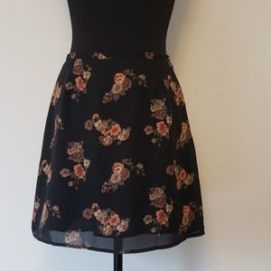 Black floral skirt